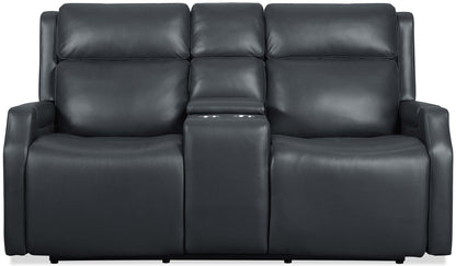 MS - Nelson Zero Gravity Power Console Loveseat With Power Headrests And Lumbar - Black