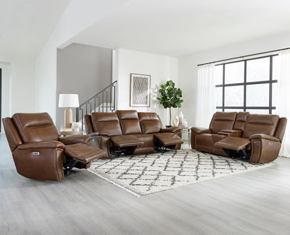 Jameson - Power Reclining Zero Gravity Console Loveseat - Hickory