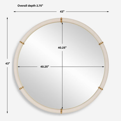 Cyprus - Round Mirror - White