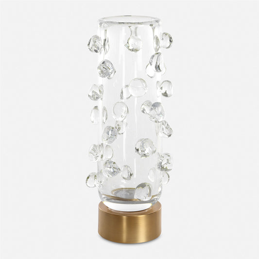 Aura - Clear Glass Vase - White