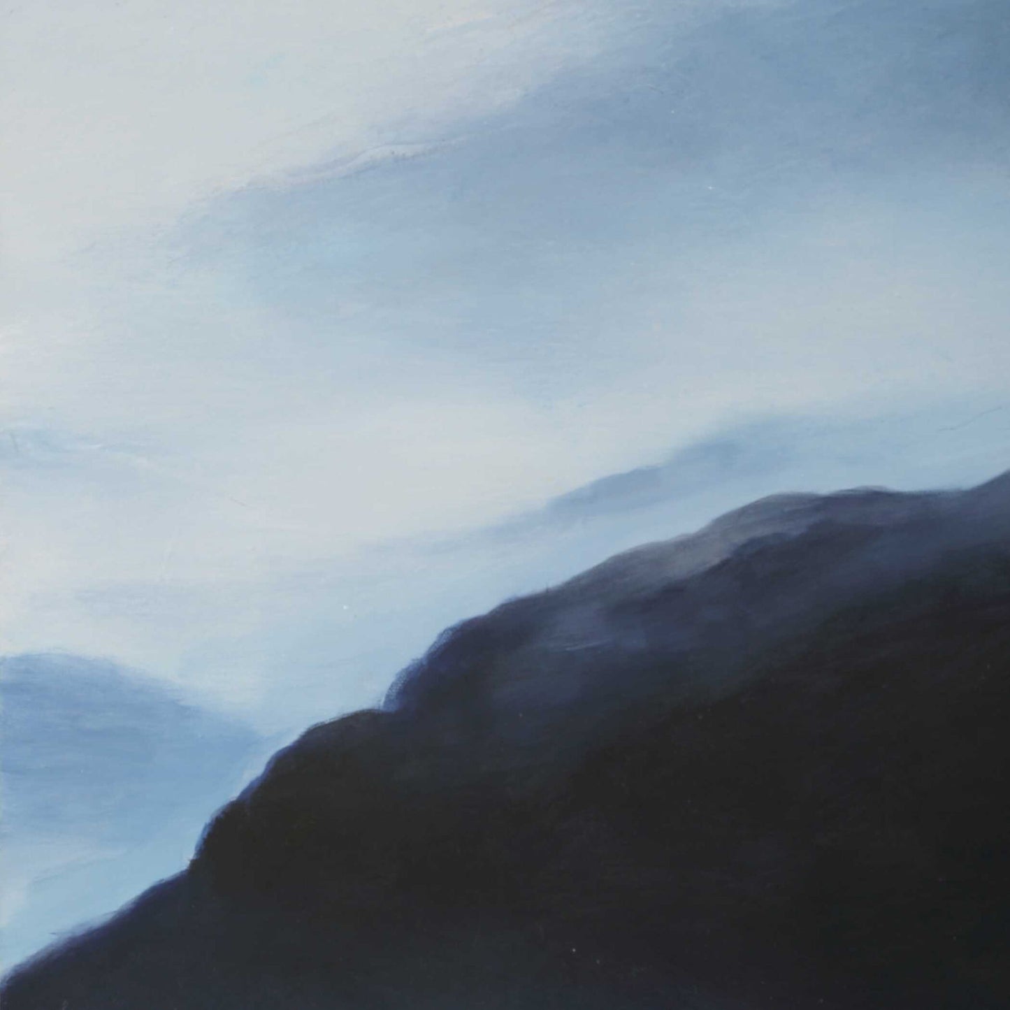 Cold Shoulder - Hand Painted Landscape Art - Black / Blue / Gray / White / Woodtone