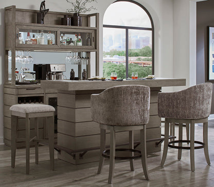 Pure Modern Dining - Upholstered Swivel Barstool - Moonstone