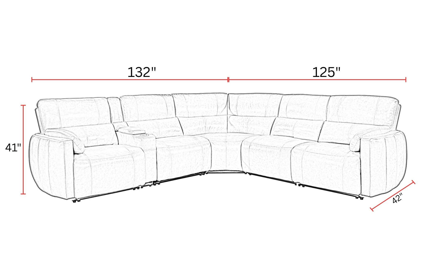 Modesto - Modular Power Reclining Sectional With Power Adjustable Headrests
