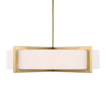 Cresson - 4 Light Drum Pendant - White / Gold