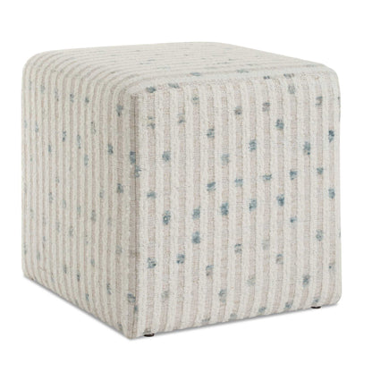 Joie - White Chenille Ottoman - White