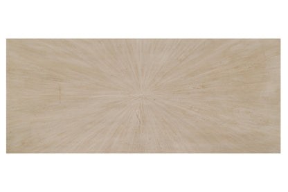 Crossings - Rectangular Dining Table With 4 Upholstered Chairs - Natural & Pearl Silver