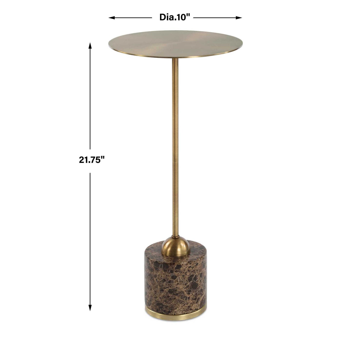 Verlin - Brass Drink Table - Black