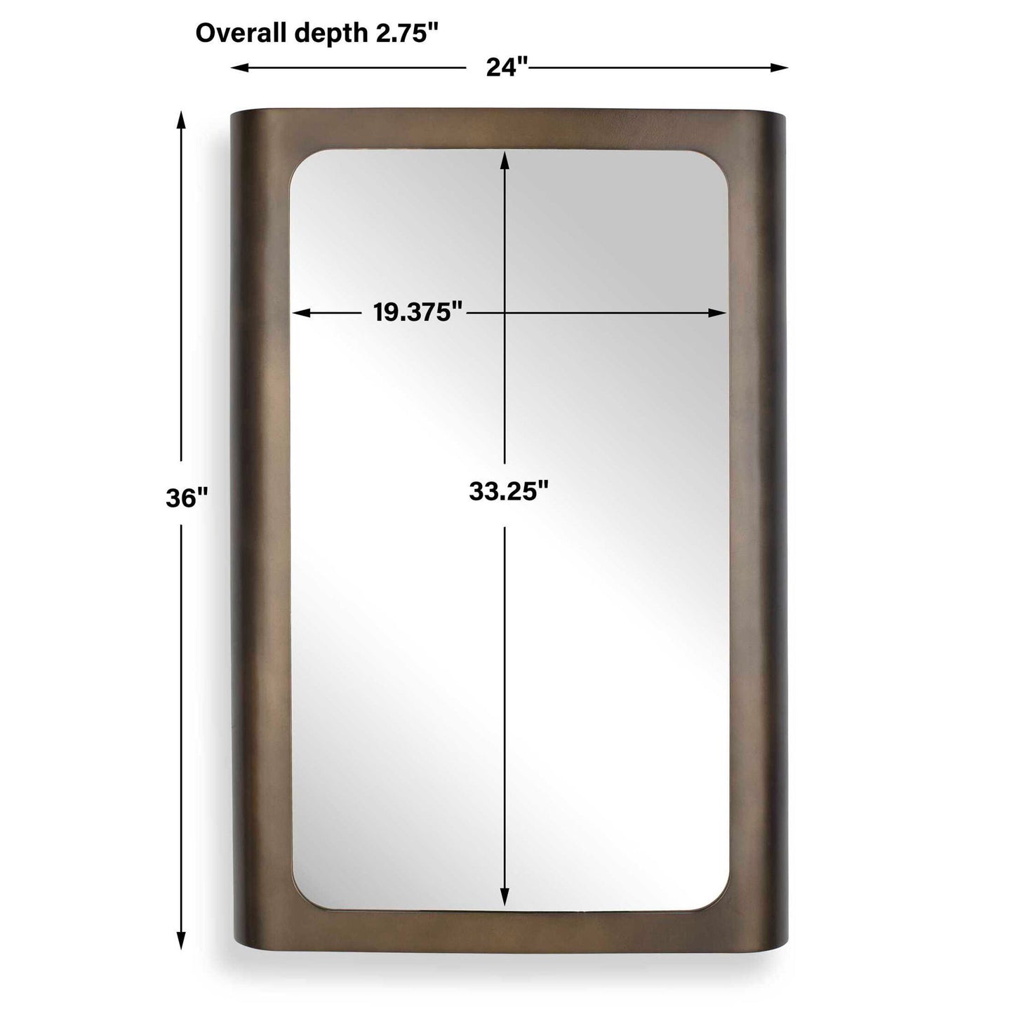 Fischer - Curved Edge Mirror - Gold Bronze