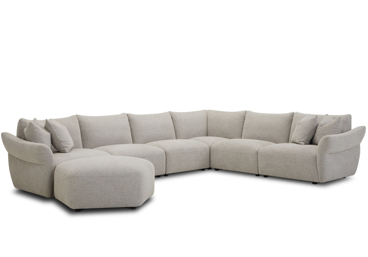 Playful - Ottoman With Casters - Canes Cobblestone