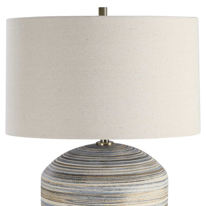 Prospect - Striped Accent Lamp - Light Brown