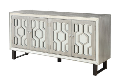 Chandi - Four Door Credenza - Bose Metallic Pewter