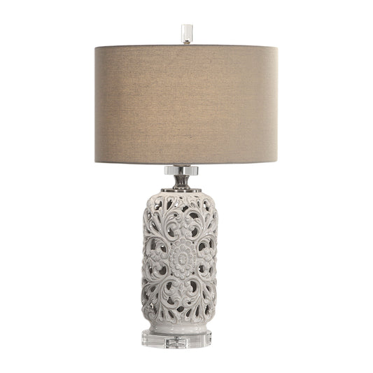 Dahlina - Ceramic Table Lamp - White