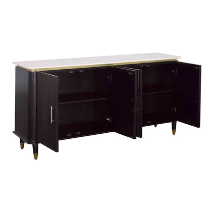 Carlyle - Four Door Credenza - Black / Gold