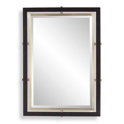 Bach - Rectangle Mirror - Walnut & Brass