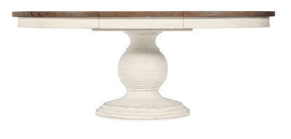Americana - Round Pedestal Dining Table With One 22" Leaf