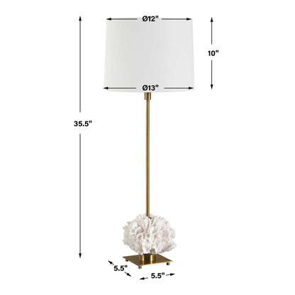 Caronia - Coral Buffet Lamp - Brass / Gold / White