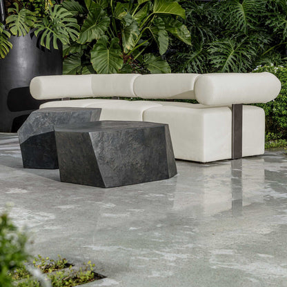 Bolster Back - Outdoor Corner Sofa - White