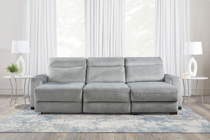 Elliot - 3 Piece Modular Lift Top Storage Sectional - Sterling