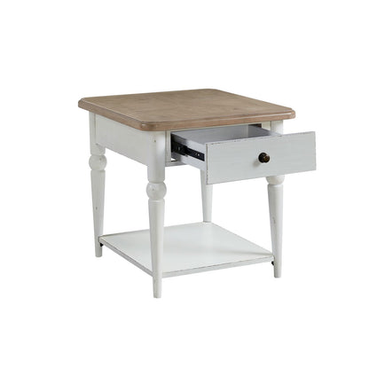Turnberry Park - Rectangular End Table - Washed White