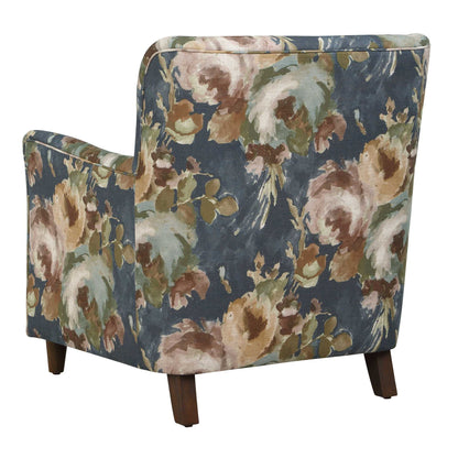 Lainey - Floral Upholstered Armchair - Blue