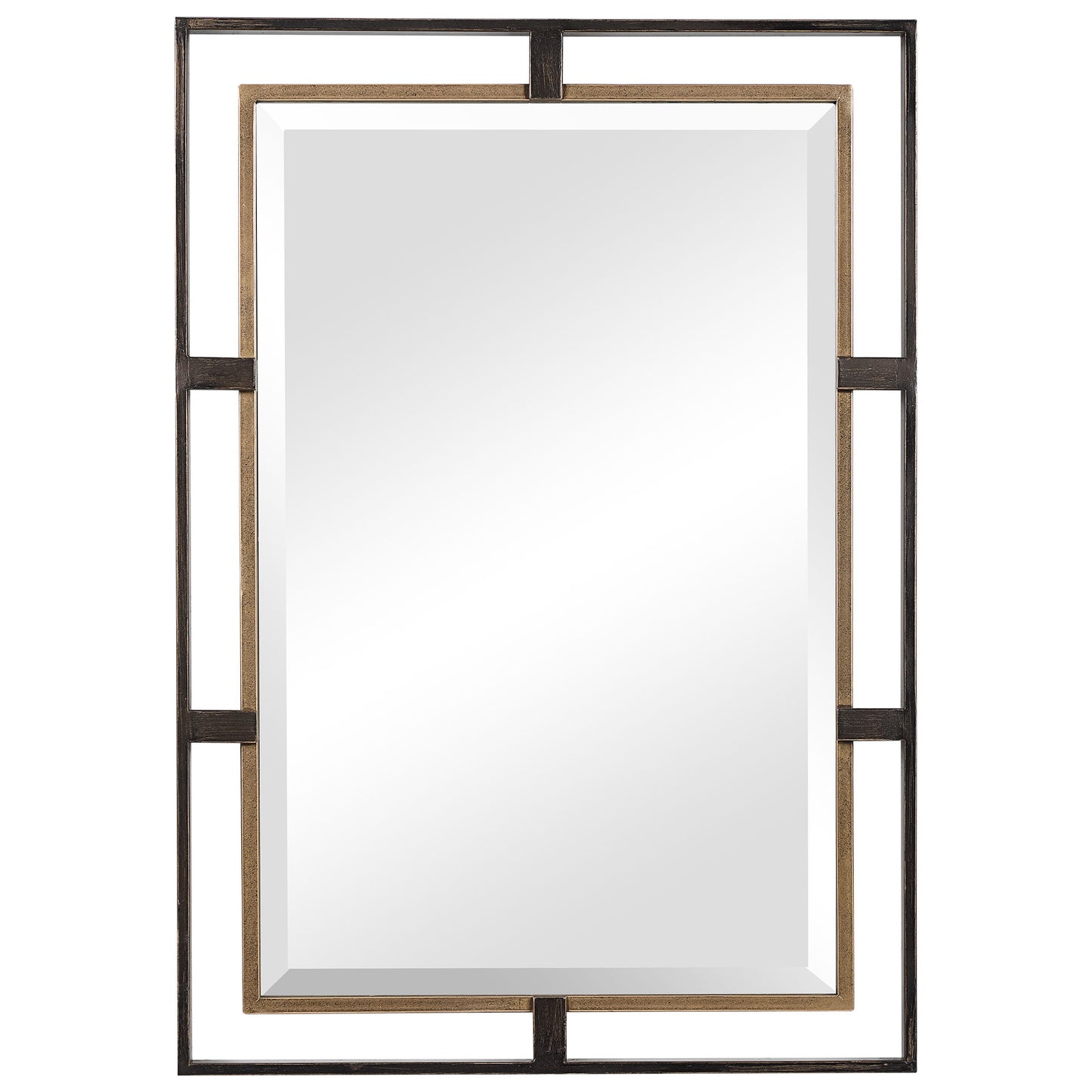 Carrizo - Rectangle Mirror - Gold & Bronze