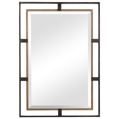 Carrizo - Rectangle Mirror - Gold & Bronze