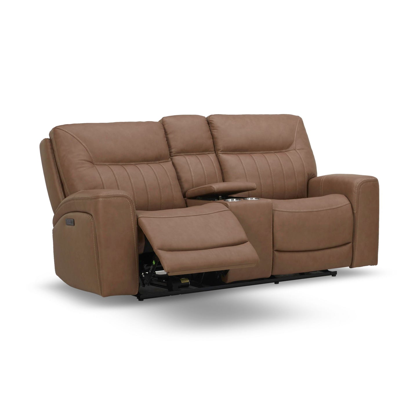 Bennett - Loveseat With Console P2 & ZG - Butternut - Butternut Leather