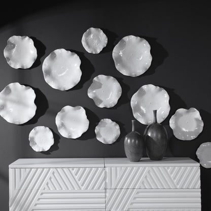 Abella - Ceramic Wall Decor (Set of 3) - White