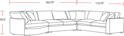 The Bump - 4 Piece Modular Sectional - Alistair Fossil