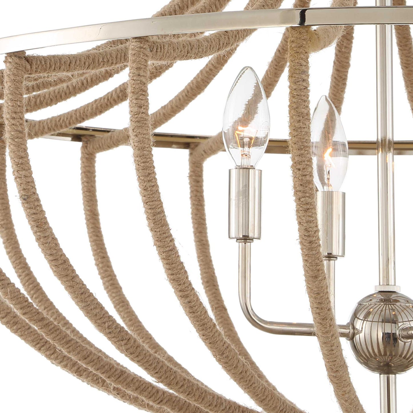 Lovelock - 4 Light Rope Empire Chandelier - Light Brown