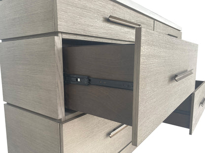 Pure Modern Bedroom - 6 Drawer Dresser And Mirror - Moonstone