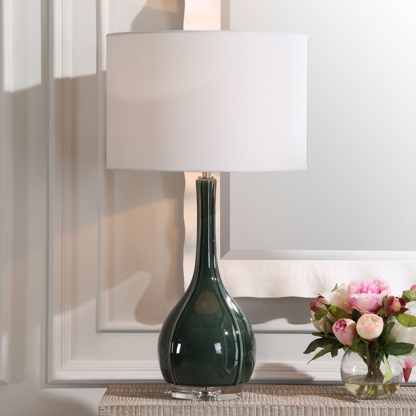 Essex - Green Glass Table Lamp