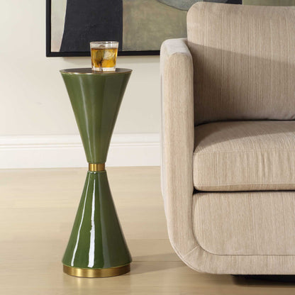 Ronde - Drink Table - Brass / Jade Green