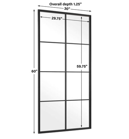 Rousseau - Iron Window Mirror - Black