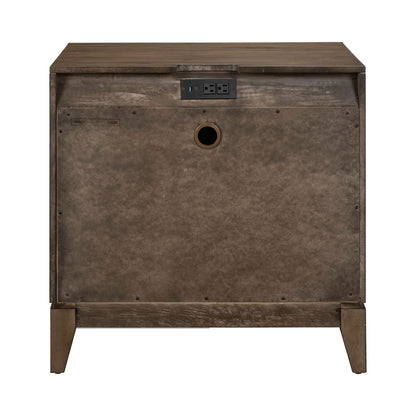 Shaker Lakes - Nightstand With Charging Station - Harvest Brown
