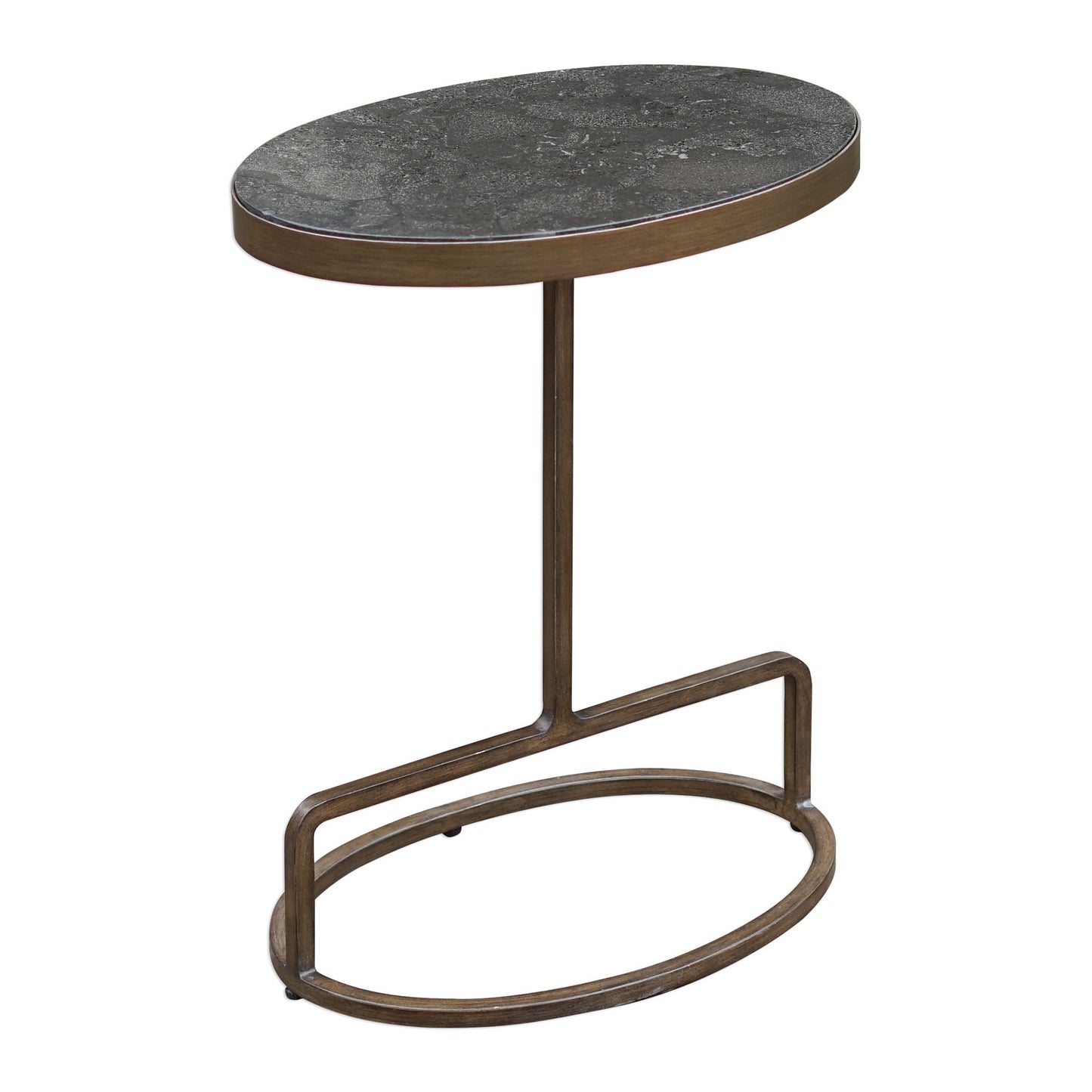 Jessenia - Stone Accent Table - Dark Gray