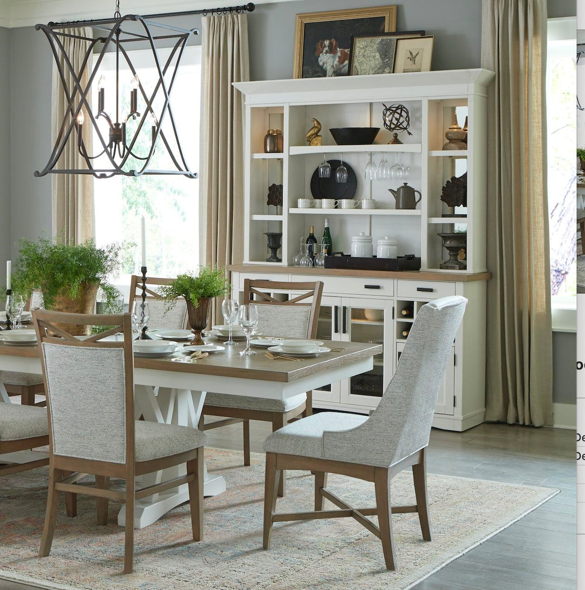 Americana Modern Dining - Buffet And Display Hutch With Quartz Insert - Cotton