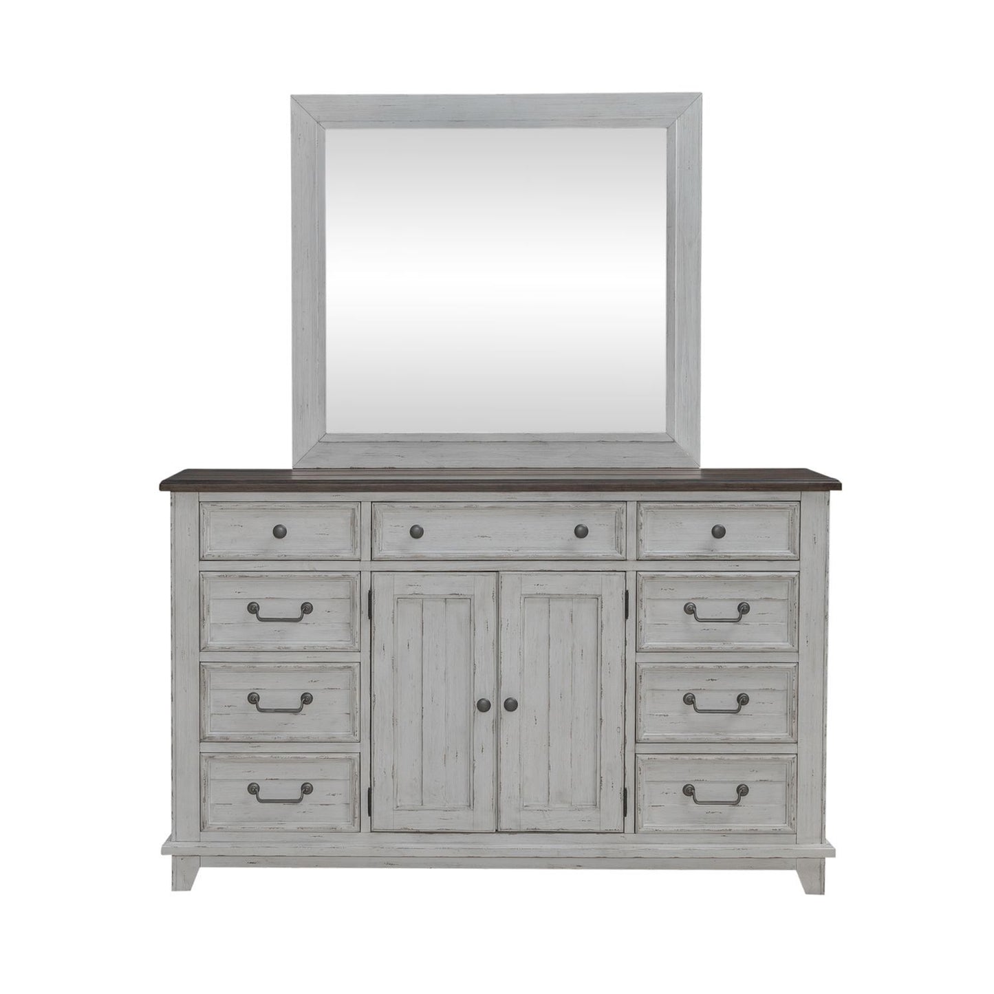 River Place - Dresser & Mirror - White