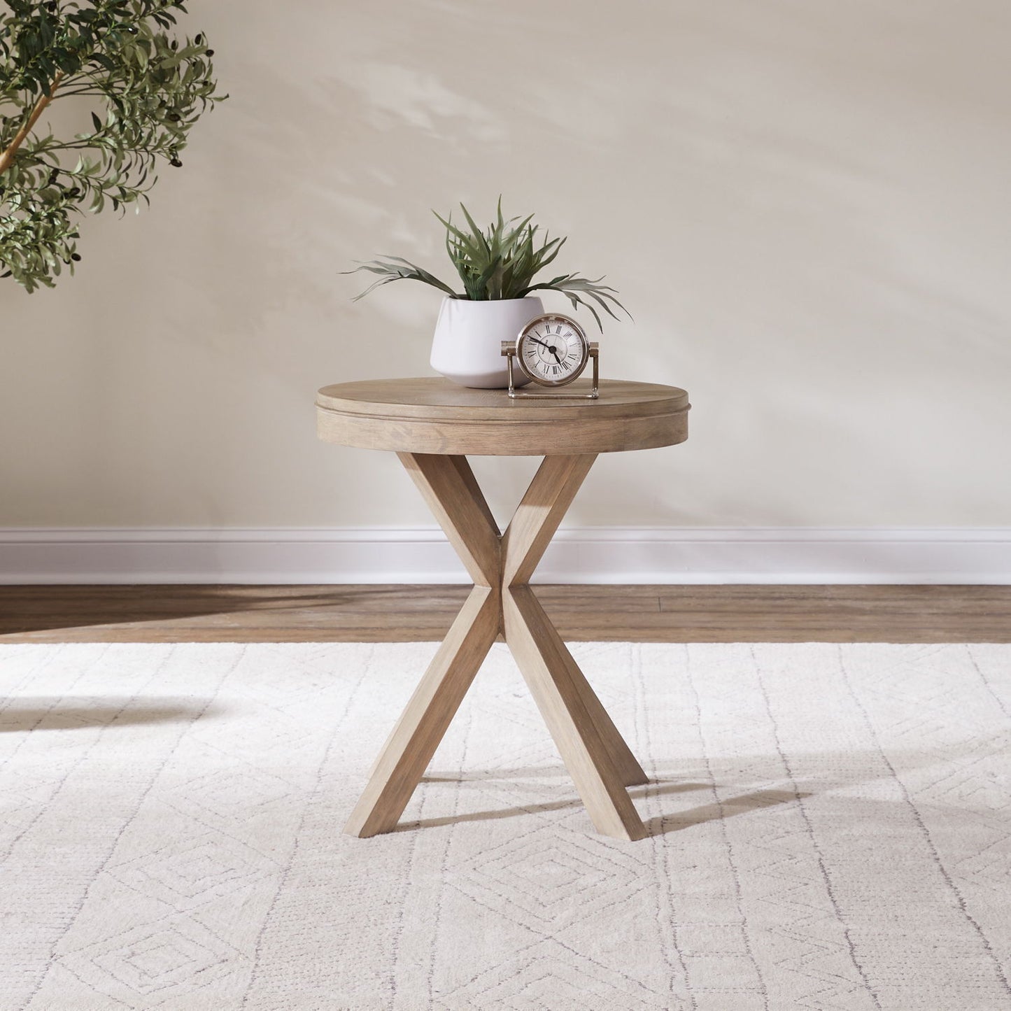 Brentwood - Round End Table - Sandstone