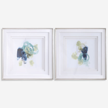 Integral Motion - Framed Prints (Set of 2) - Blue