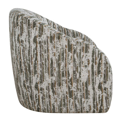 Mari - Boucle Swivel Chair - Green / White