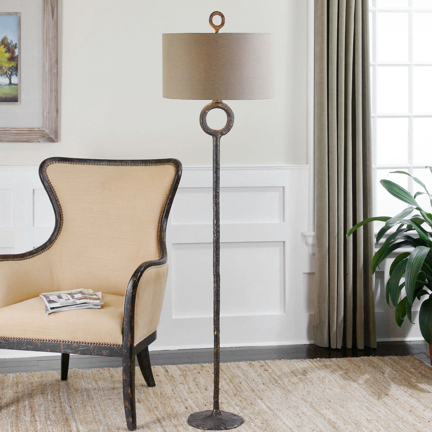 Ferro - Cast Iron Floor Lamp - Dark Brown