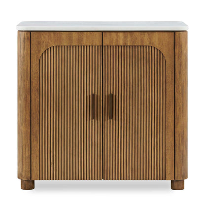 Mebarak - Reeded 2 Door Cabinet - Bronze,White,Woodtone