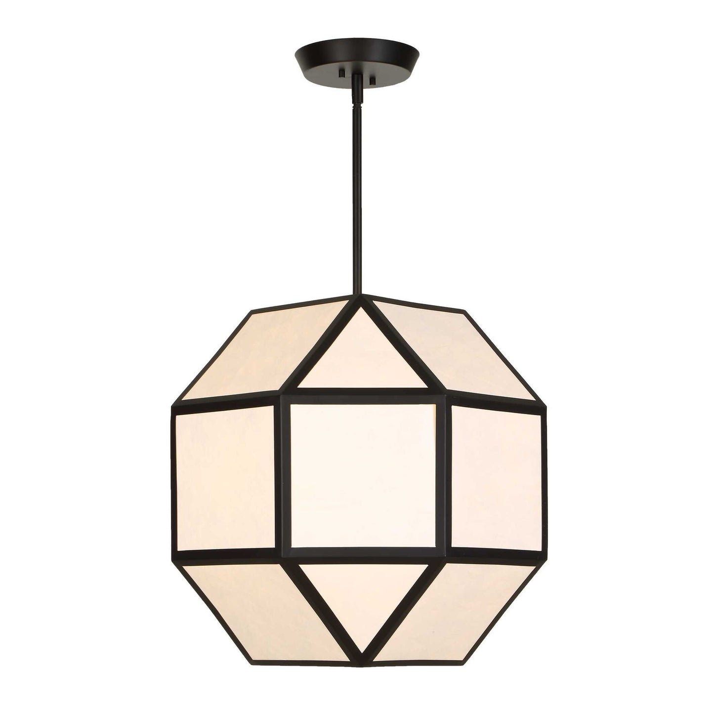 Hoi An - 4 Light Geometric Chandelier - Black