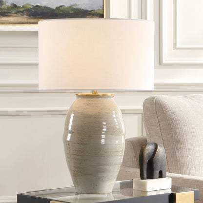 Amos - Ceramic Table Lamp - White