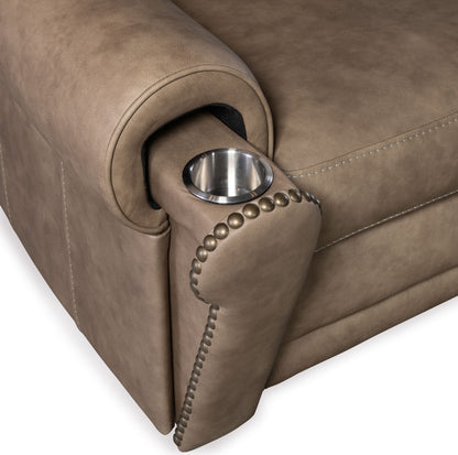 SS - Duncan Power Recliner With Power Headrest & Lumbar - Light Brown