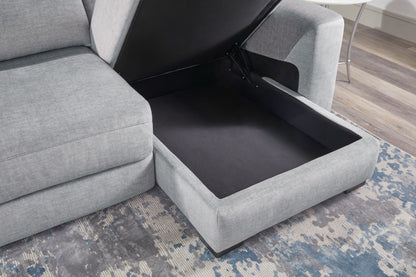 Elliot - 3 Piece Modular Lift Top Storage Sectional - Sterling