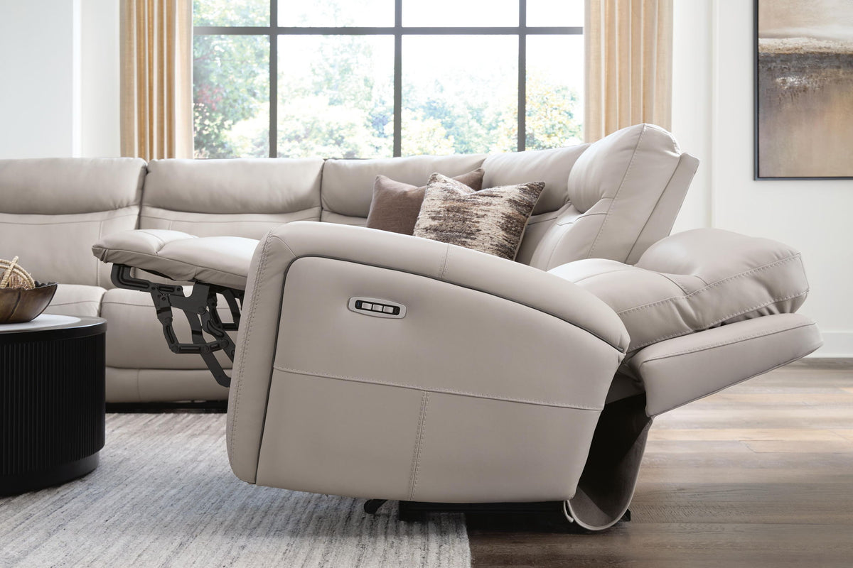 Gravier - 6-Piece Power Reclining Sectional With Storage Console - Gray