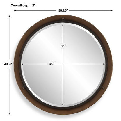 Porthole - Round Mirror - Bronze