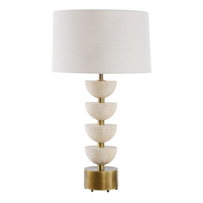 Hemisphere - Travertine Table Lamp - Beige